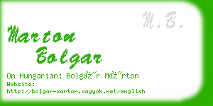 marton bolgar business card